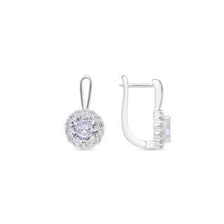 Pendientes de Circonita Brillante acabado en rodio - Lydruk-Plateado