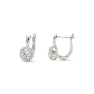 Pendientes de Circonita Brillante acabado en rodio - Lydruk-Plateado