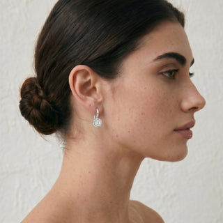 Pendientes de Circonita Brillante acabado en rodio - Lydruk-Plateado