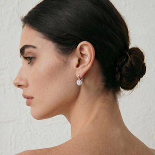 Pendientes de Circonita Brillante acabado en rodio - Lydruk-Plateado