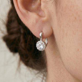 Pendientes de Circonita Brillante acabado en rodio - Lydruk-Plateado