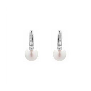 Pendientes de Madreperla Blanca Acabado En Plata - Tyasmi-Plateado
