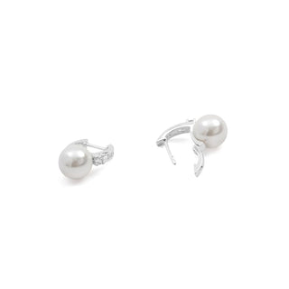 Pendientes de Madreperla Blanca Acabado En Plata - Tyasmi-Plateado