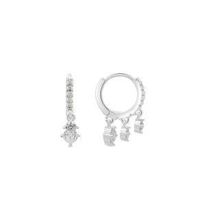 Pendientes de Circonita Brillante Acabado En Plata - Russa-Plateado