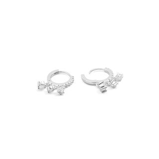 Pendientes de Circonita Brillante Acabado En Plata - Russa-Plateado