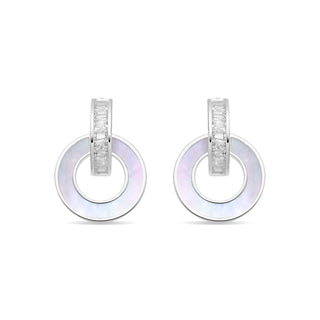 Pendientes de Circonita Brillante Acabado En Plata - Phasvi-Plateado
