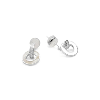 Pendientes de Circonita Brillante Acabado En Plata - Phasvi-Plateado