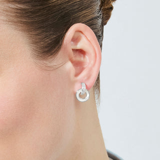 Pendientes de Circonita Brillante Acabado En Plata - Phasvi-Plateado