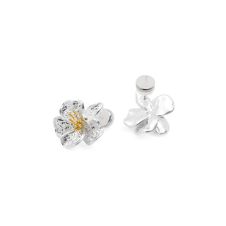 Pendientes de Perla Blanca Acabado En Plata - Besion-Plateado