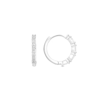 Pendientes de Circonita Brillante acabado en rodio -  Noya-BLANCO