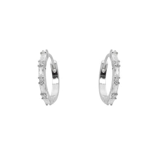 Pendientes de Circonita Brillante acabado en rodio -  Noya-BLANCO