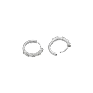 Pendientes de Circonita Brillante acabado en rodio -  Noya-BLANCO