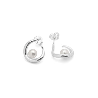 Pendientes de Perla Blanca acabado en rodio - Blishui-BLANCO