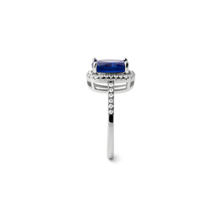 Anillo de Circonita Tanzanita acabado en rodio - Kada-azul
