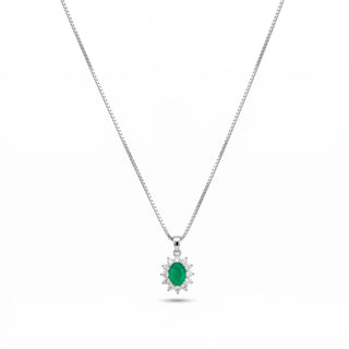 Collar de Cuarzo Hidrotermal Verde acabado en rodio - Monaw-VERDE