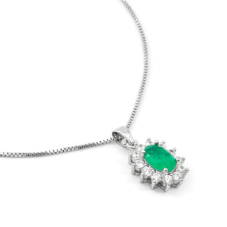 Collar de Cuarzo Hidrotermal Verde acabado en rodio - Monaw-VERDE