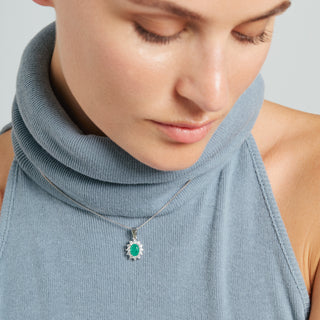 Collar de Cuarzo Hidrotermal Verde acabado en rodio - Monaw-VERDE