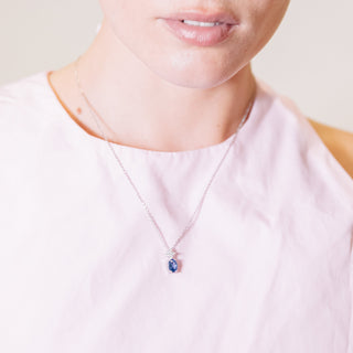 Collar de Circonita Tanzanita acabado en rodio - Misze-azul