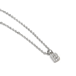 Collar con Circonita Brillante acabado plata - Alphabet-blanco