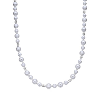 Collar de Perla Blanca acabado en rodio - Akio-blanco