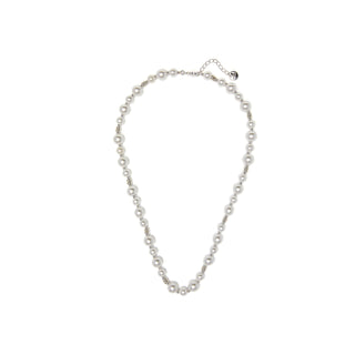 Collar de Perla Blanca acabado en rodio - Akio-blanco