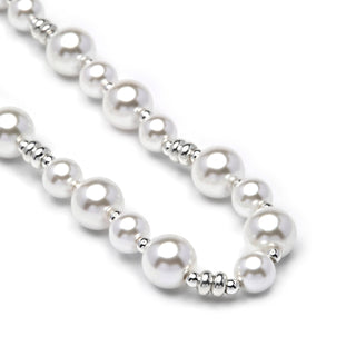 Collar de Perla Blanca acabado en rodio - Akio-blanco