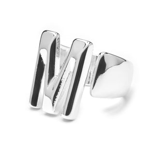 Anillo acabado plata - Alphabet-blanco