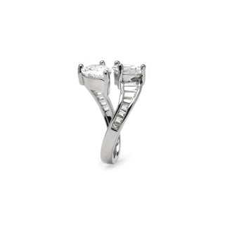 Anillo con Circonita Brillante acabado plata - Darbia-blanco