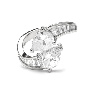 Anillo con Circonita Brillante acabado plata - Darbia-blanco