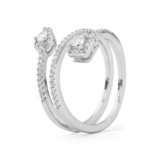 Anillo de Perla Blanca Acabado En Plata - Rinmi-Gris