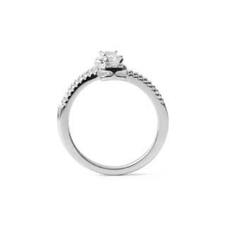 Anillo de Perla Blanca Acabado En Plata - Rinmi-Gris
