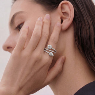 Anillo de Perla Blanca Acabado En Plata - Rinmi-Gris
