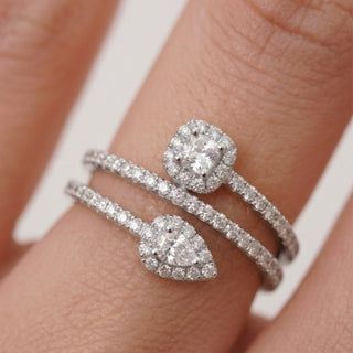 Anillo de Perla Blanca Acabado En Plata - Rinmi-Gris