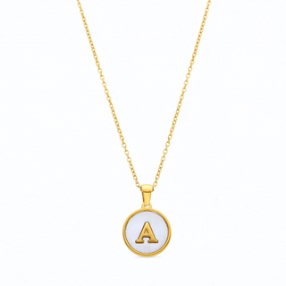 LUXENTER Alphabet白色珍珠项链 18K黄金电镀 西班牙轻奢珠宝品牌 简约百搭送礼推荐