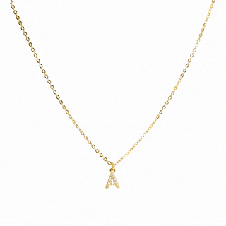 Collar con Circonita Brillante acabado oro 18k - Alphabet-blanco