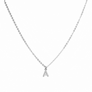 Collar con Circonita Brillante acabado plata - Alphabet-blanco