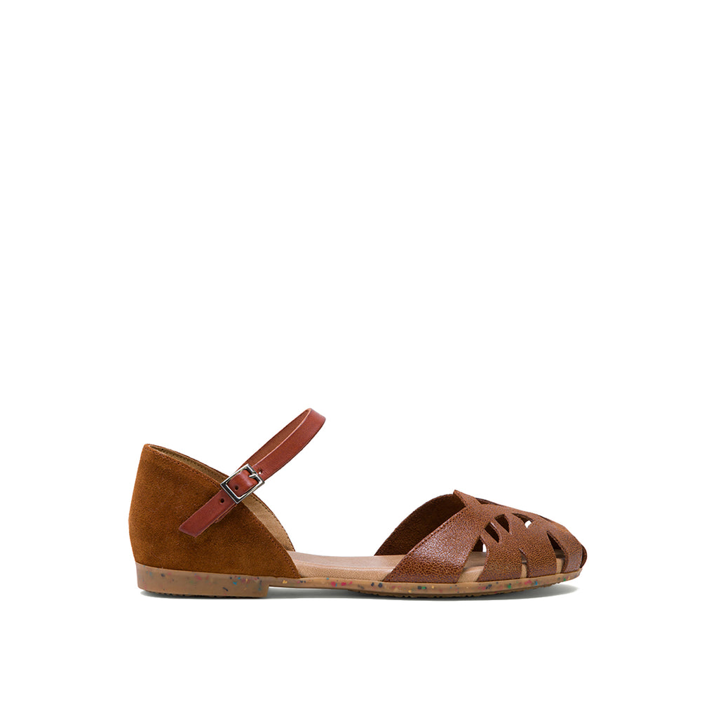 enclosed leather sandals
