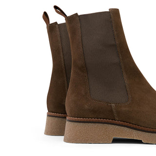 Brown Suede Chelsea Boots with Side Elastic