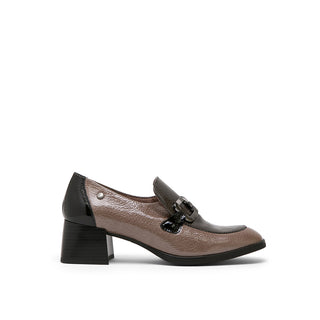 Colorblock Leather Low-Heel Loafers with Horsebit