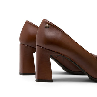 Brown Leather Stiletto High-Heel Shoes