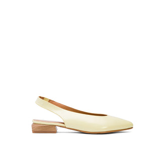 Pearl Yellow Leather Slingback Flats