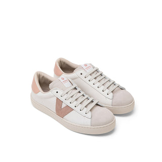 Pink White Leather Sneakers