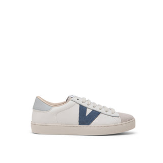 Blue White Leather Sneakers