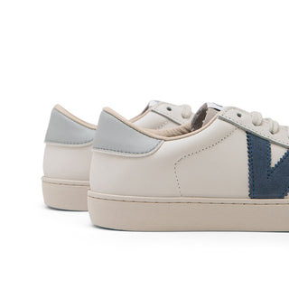 Blue White Leather Sneakers