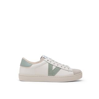 Light Green White Leather Sneakers