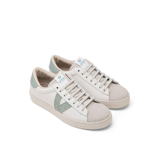 Light Green White Leather Sneakers